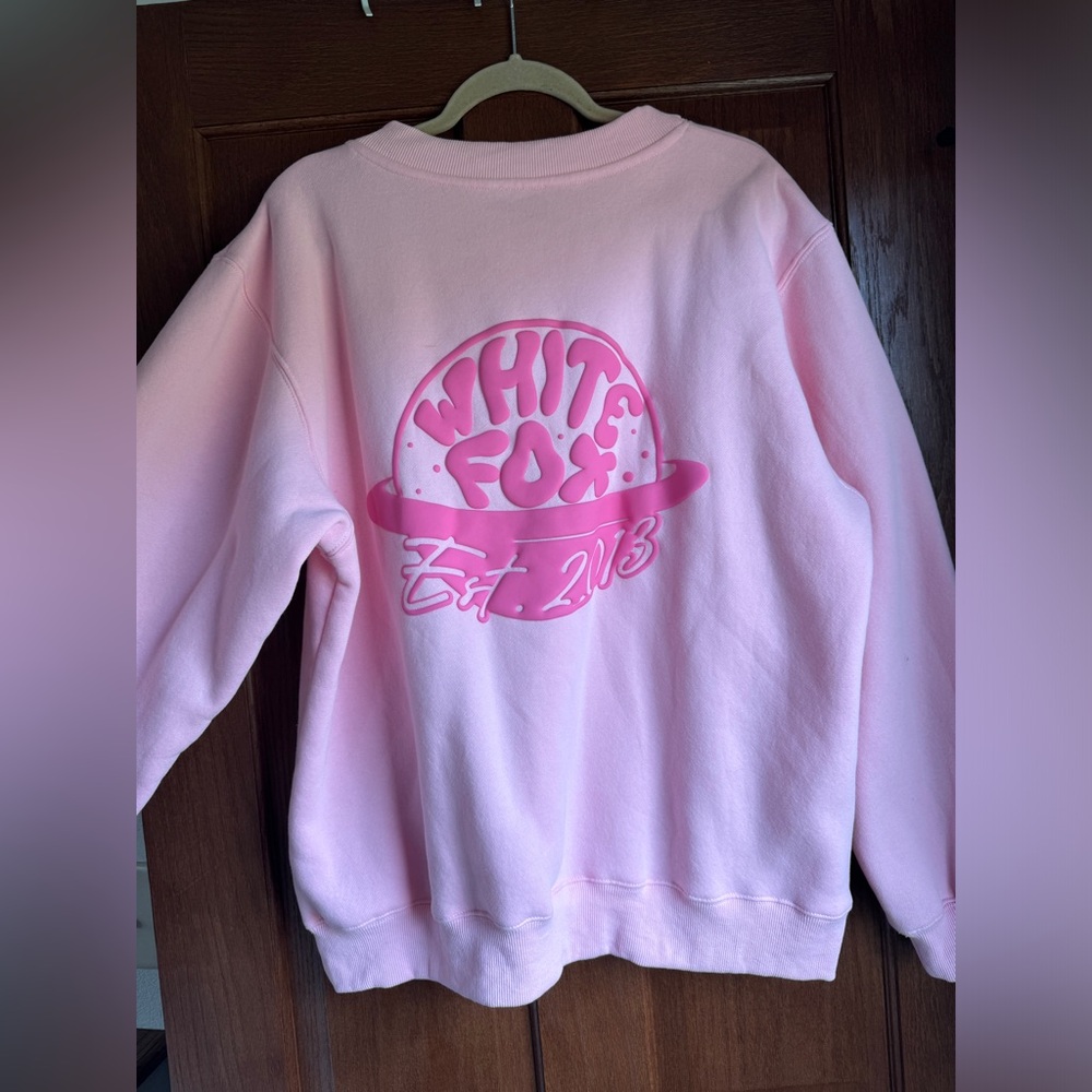 White Fox Pink Crewneck